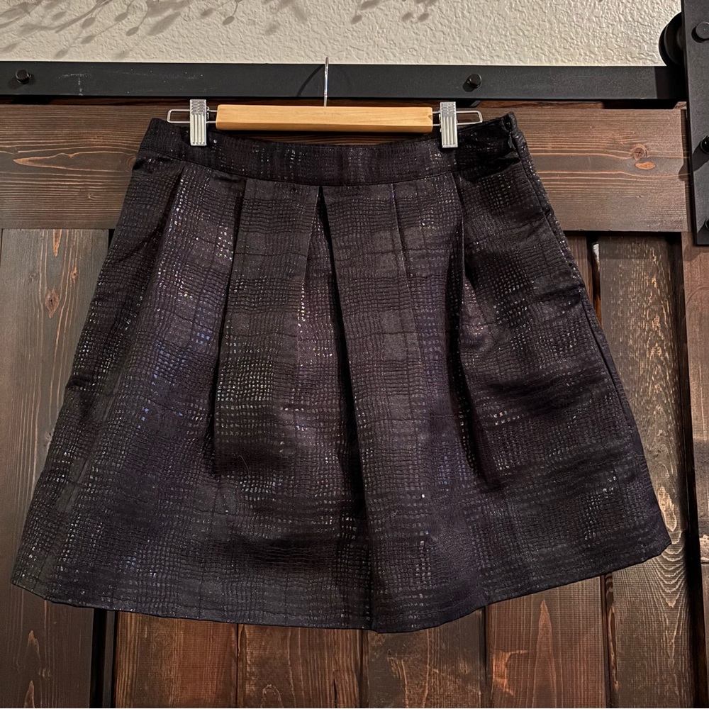 ❗️FINAL❗️Tommy Hilfiger Black Textured Metallic A-Line Full Skirt 10
